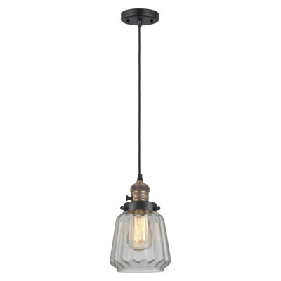 Franklin Restoration - Chatham - 1 Light 7" Cord Hung Mini Pendant - On-Off Turn Switch - LED Bulb - Shade