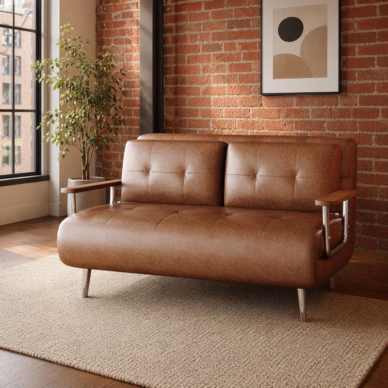 150 cm W Leather Top Console Table