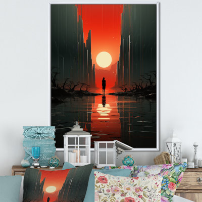 «Gaios Minimalistic Art Red Solitude I», reproduction sur toile