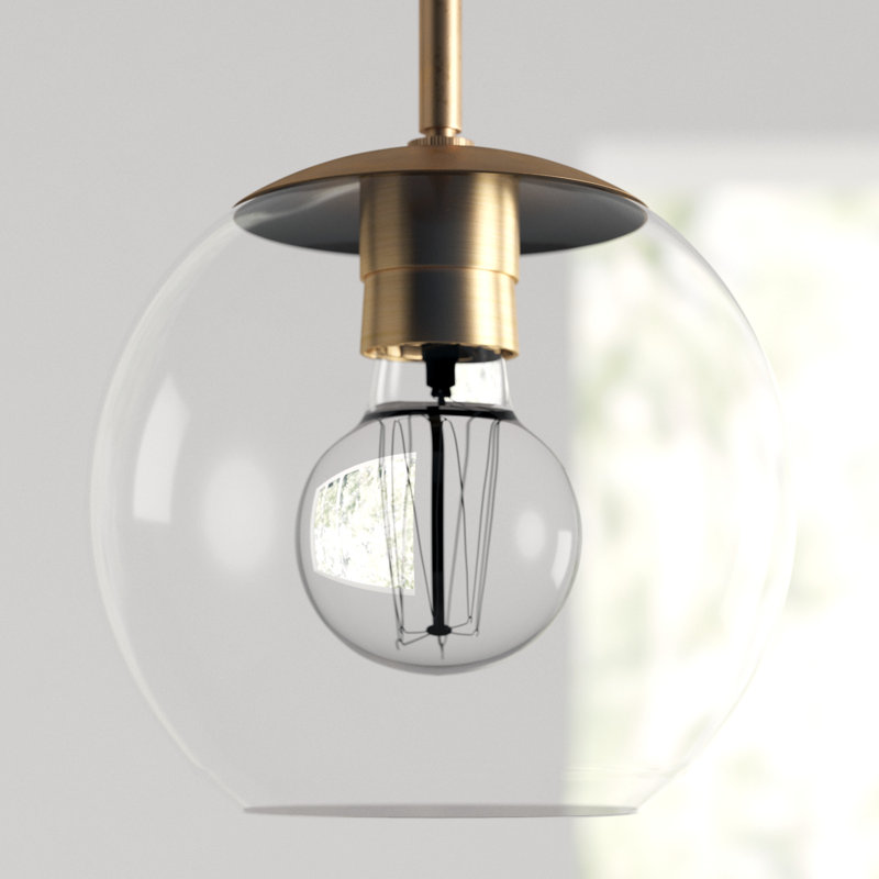 Luminaire suspendu sphère 1 lumière John, H 8 po x l 7 po x p 7 po