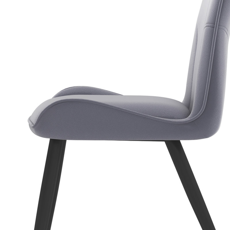 Aleska 46.5cm H Velvet Upholstered Side Chair, Grey
