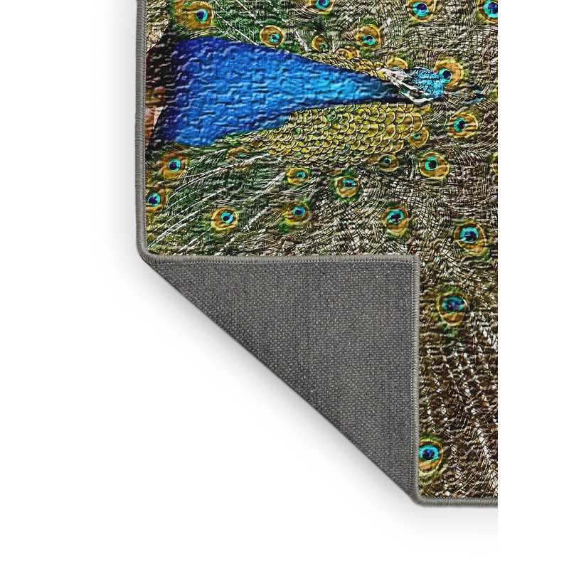 Tapis jaune Peacock, Rectangle 4 pi x 6 pi