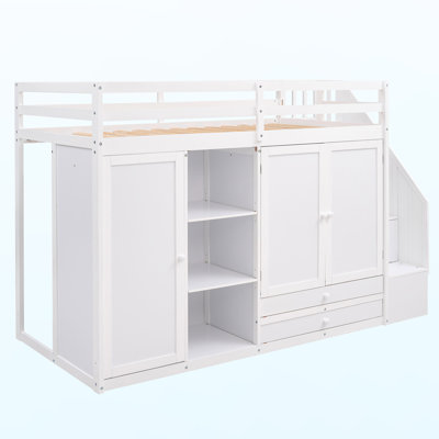 Giacobbe Kids Twin Loft Bed with Drawers