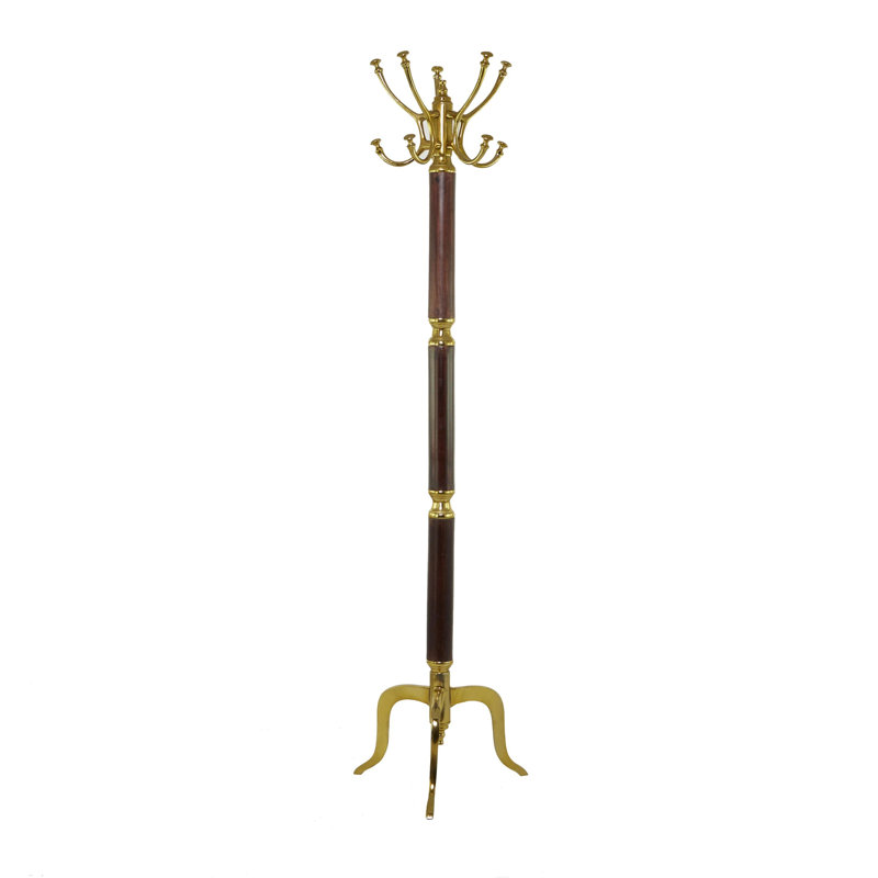 Gotlind Aluminum Metal Coat Rack, Gold