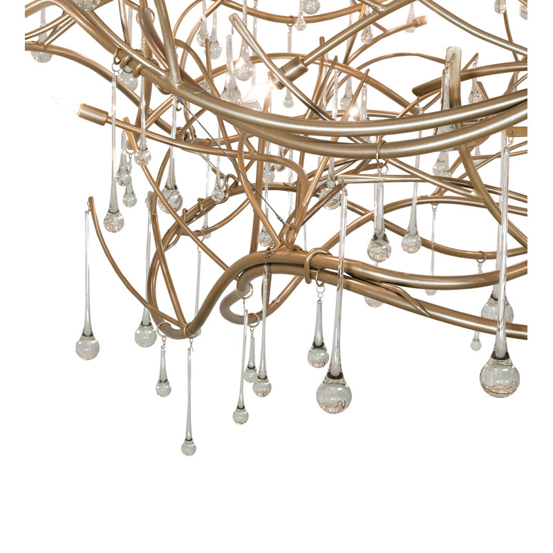 32 - Light Steel Dimmable Geometric Chandelier