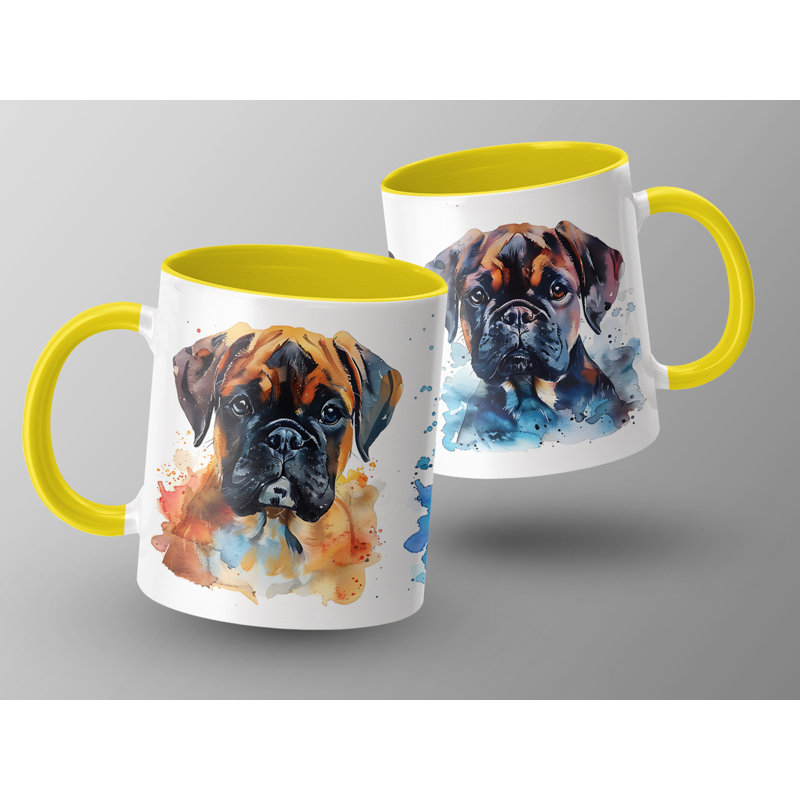 Ceramic Coffee Mug, 3, Yellow