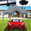 Abri d'auto 12 x 20 pi - imperméable et protégé. 76 boucles élastiques. Polypropylène gris. Installation rapide. Abri de garage polyvalent pour les événements extérieurs