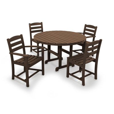 POLYWOOD La Casa Café 5-Piece Round Farmhouse Dining Set