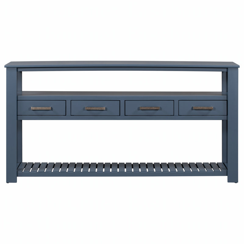Console moderne avec 4 tiroirs et 2 tablettes, parfaite pour les entrées et les salons, alliant style et rangement