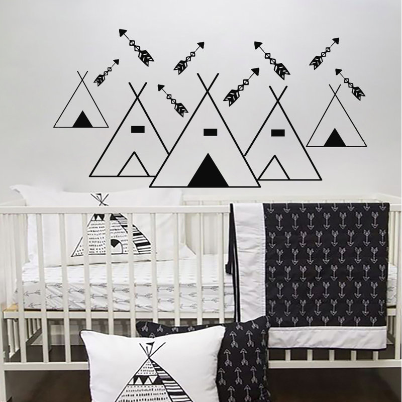 Abstract Non-Wall Damaging Wall Decal, Black