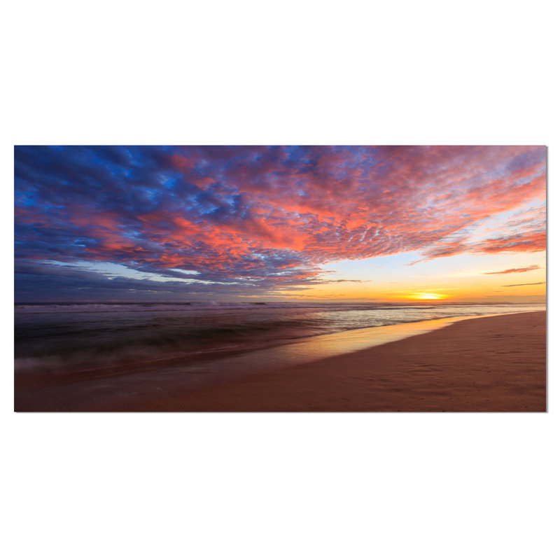 «Colored Clouds in Beach at Sunset», reproduction de photo sur toile tendue, H 16 po x l 32 po x P 1 po