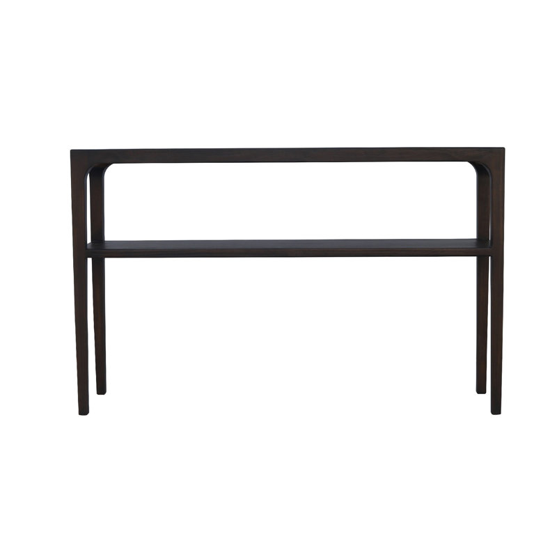 Geni Sofa Console Table, 48 Inch Top W Shelf, Parsons Style Java Gray