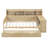 Wooden Twin Size Daybed with Storage Shelves, Multi-functional Bed with Two Storage Compartments and Study Desk-1626859440