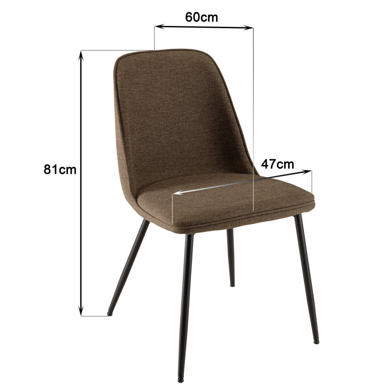 Luanna 46cm H Polyester Upholstered Side Chair, Brown