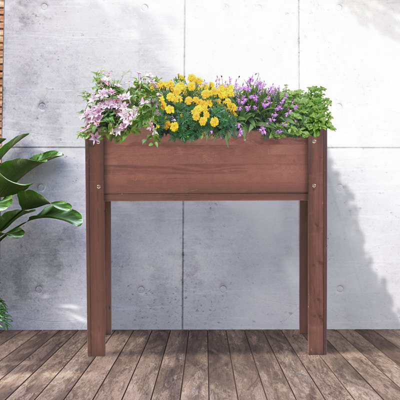 Boîte à fleurs surélevée en bois 31X31x16