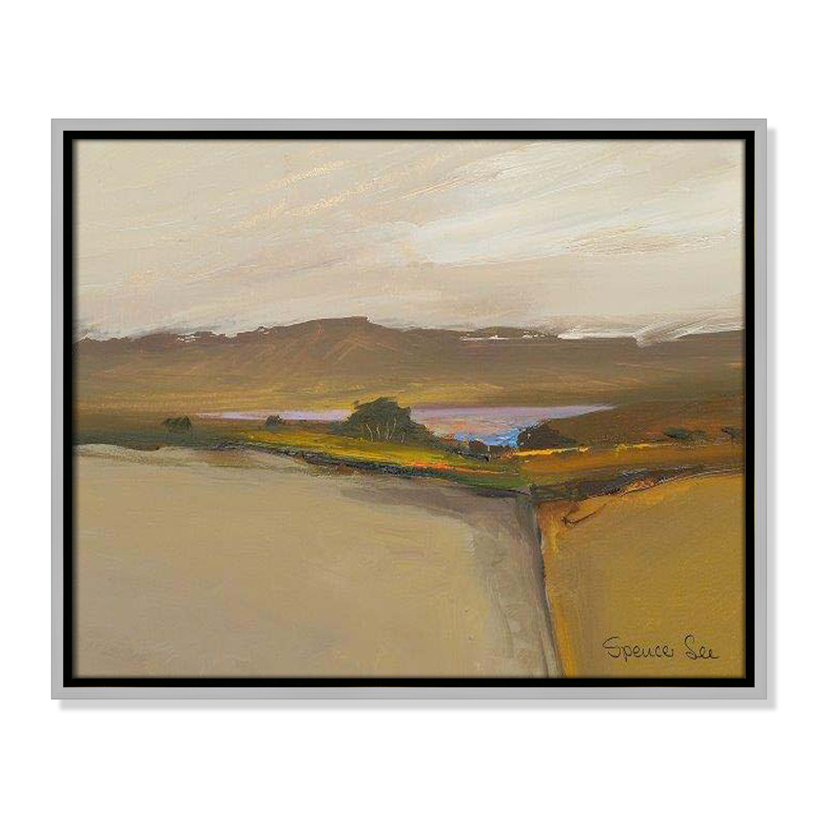 Heaven And Earth IV by Spencer Lee, 17.5'' H x 21.5'' W x 2'' D, Silver Framed