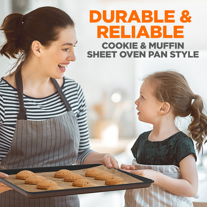 NutriChef 8-Piece Brown Nonstick Stackable Bakeware Set