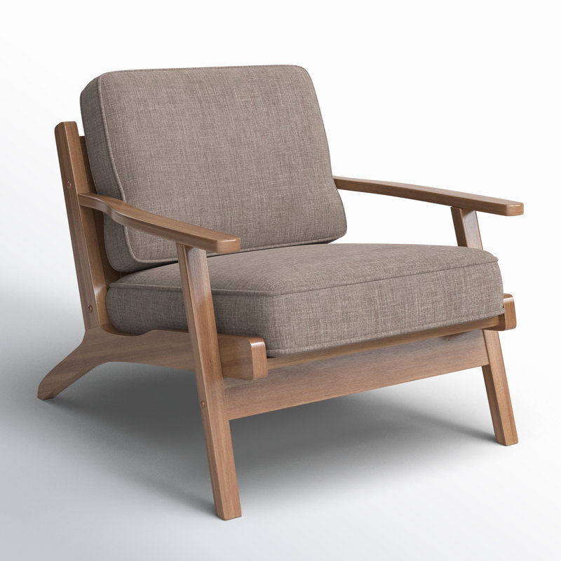 Upholstered Armchair, Gray/Brown