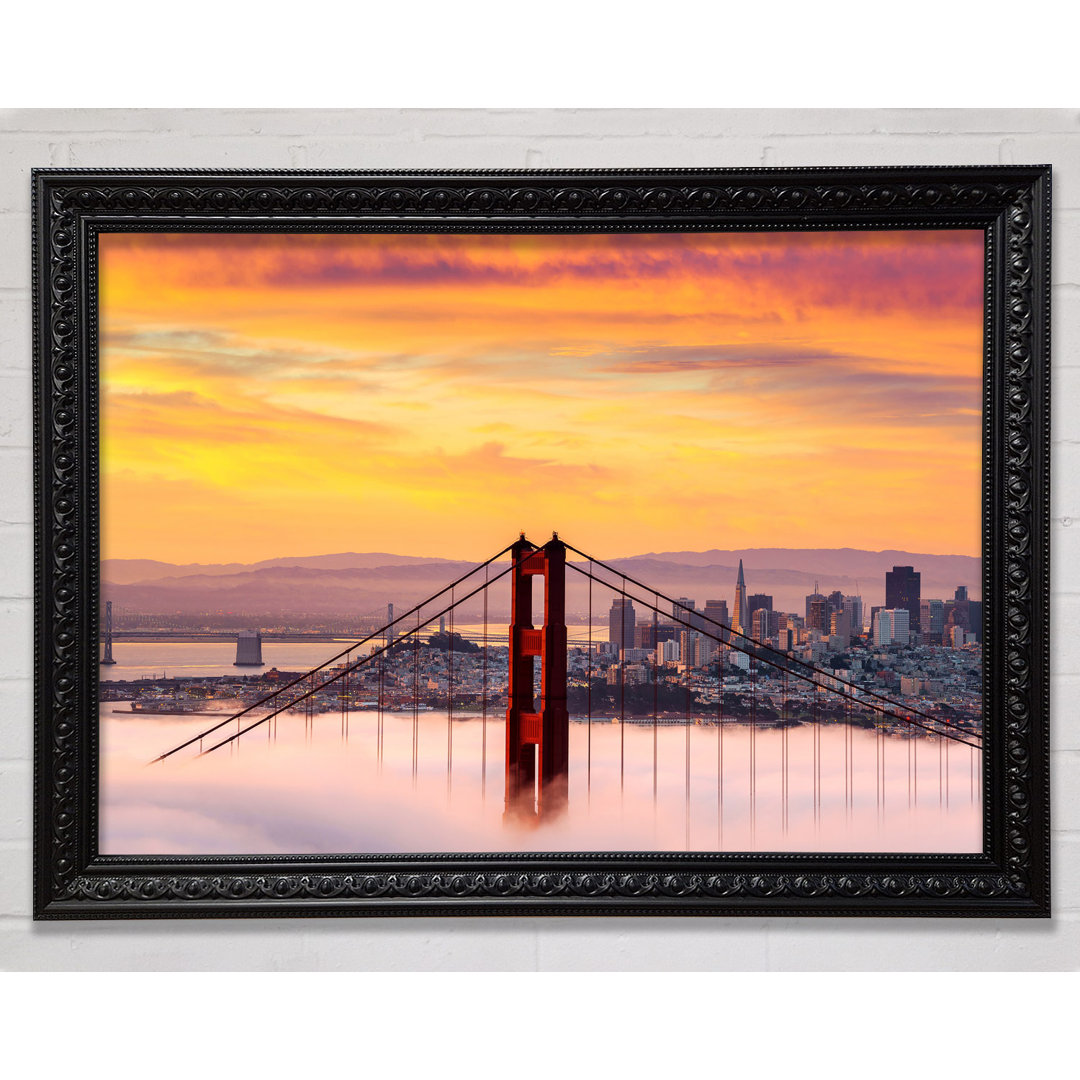 Sonnenuntergang Nebel Golden Gate Bridge - Einzelner Bilderrahmen Kunstdrucke