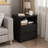 Modern Wood Storage Cabinet with USB C Charging, 2 Drawers, and Open Shelf for Living Room, Bedroom, and Office