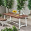 Table de salle à manger d'extérieur en bois d'acacia, gris / métal rustique-937177053