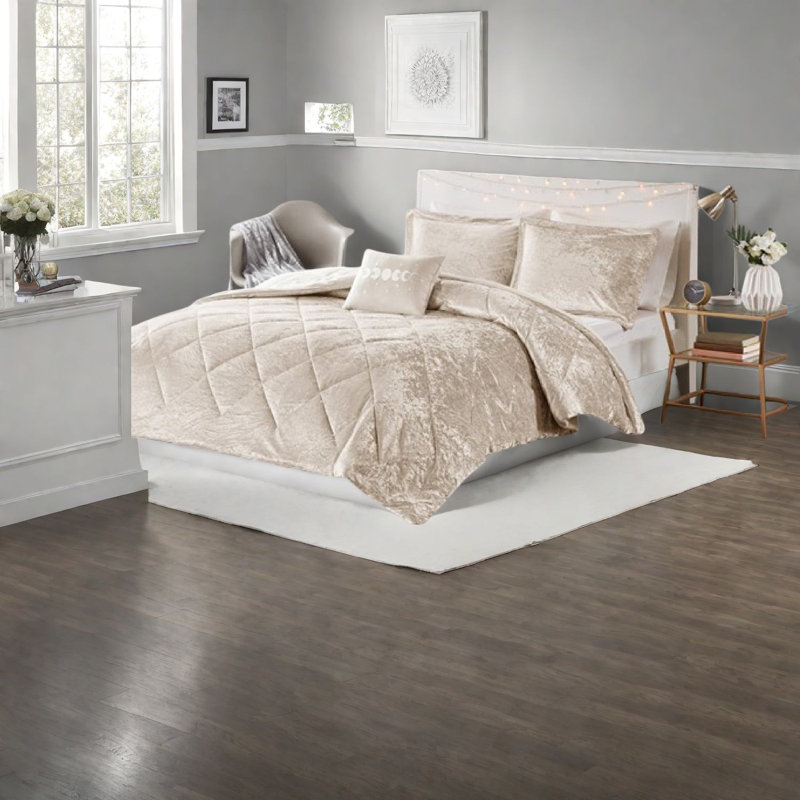 Ensembles de literie en velours luxueux, courtepointe en polyester au design moderne