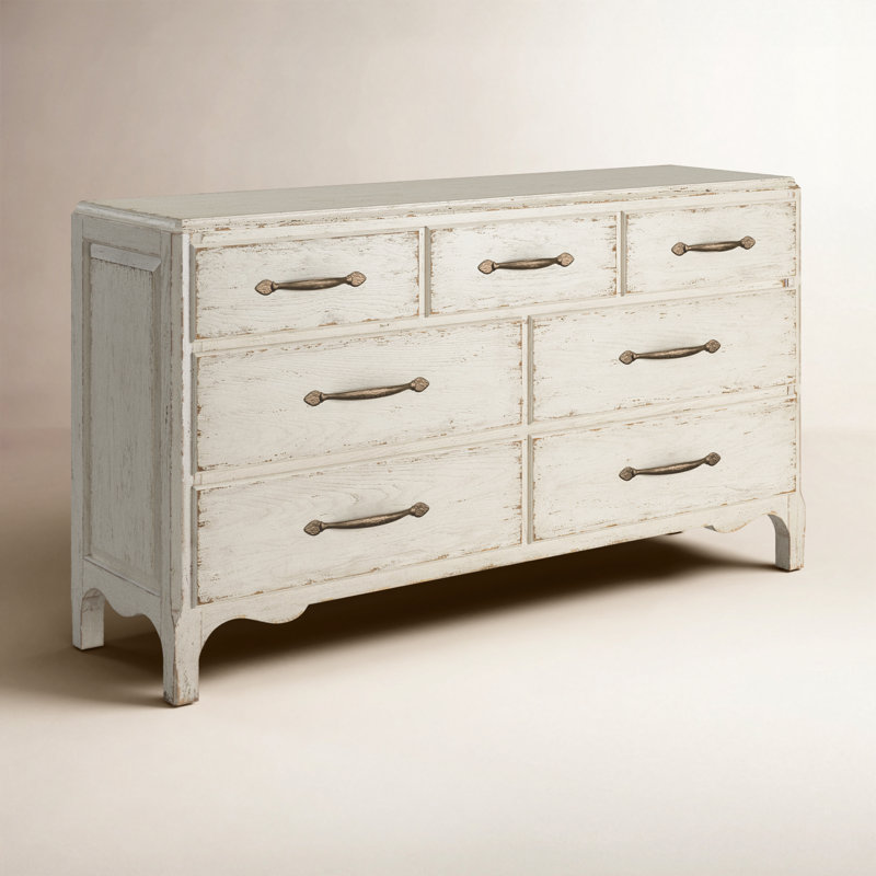 Alcy Seven Drawer Dresser, Cream/Beige