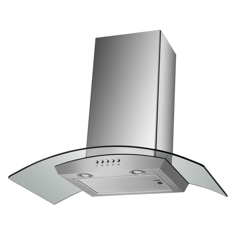 AGUA CANADA 30" Stainless Steel 500 CFM Ducted (Vented) Wall Range Hood with Mesh Filter