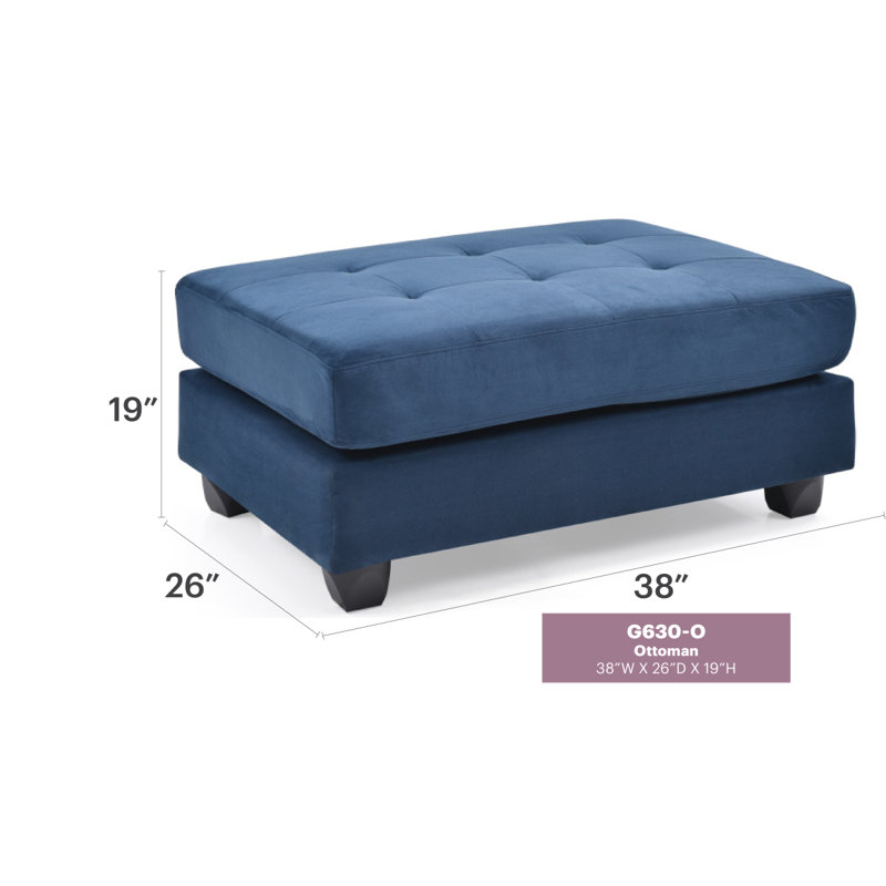 Repose-pieds élégant bleu marine contemporain, Marine