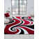 Collingwood Abstract Red/Black/White Area Rug