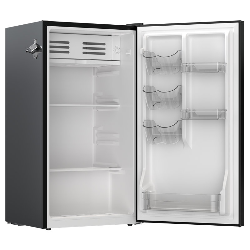Frigidaire, 3.2 Cu. Ft. Retro Compact Refrigerator, Built-In Side Bottle Opener, Black