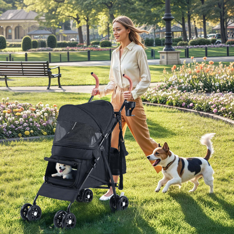 Foldable Pet Stroller, Black