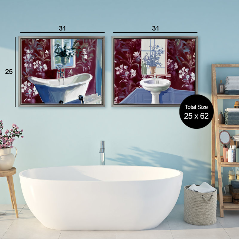 Ensemble de cadre flottant 2 pièces Bathroom Salon Interiors, design par Annabelle Hall, H 25 po x l 31 po