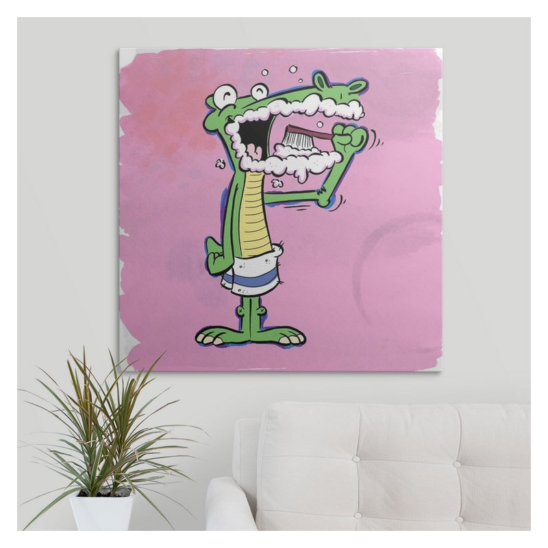 « alligator bedtime routine-bathtime copains », impression, H 35 po x l 35 po x P 1,5 po, Toile