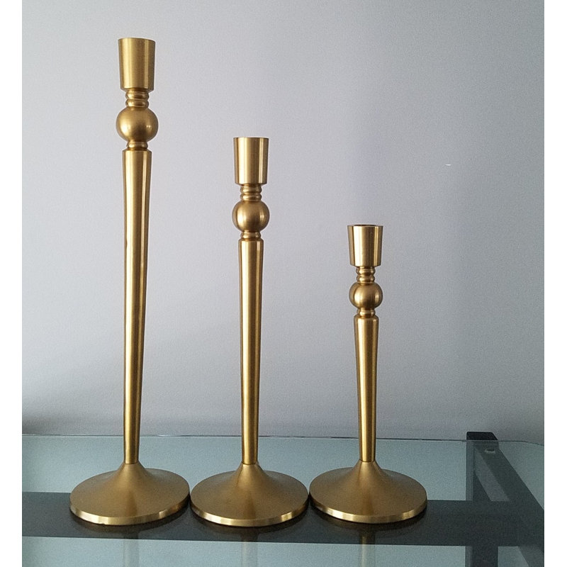 Anastasia Metal Tabletop Candlestick, 14.5" H x 4.75" W x 4.75" D