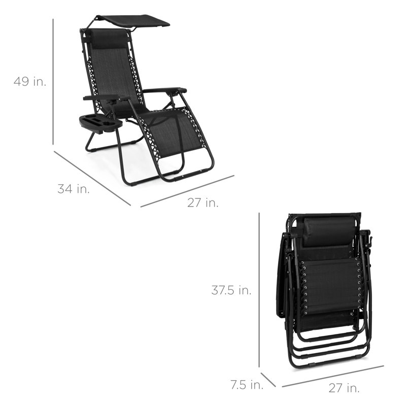 Alahia Folding Recliner Chair, Black