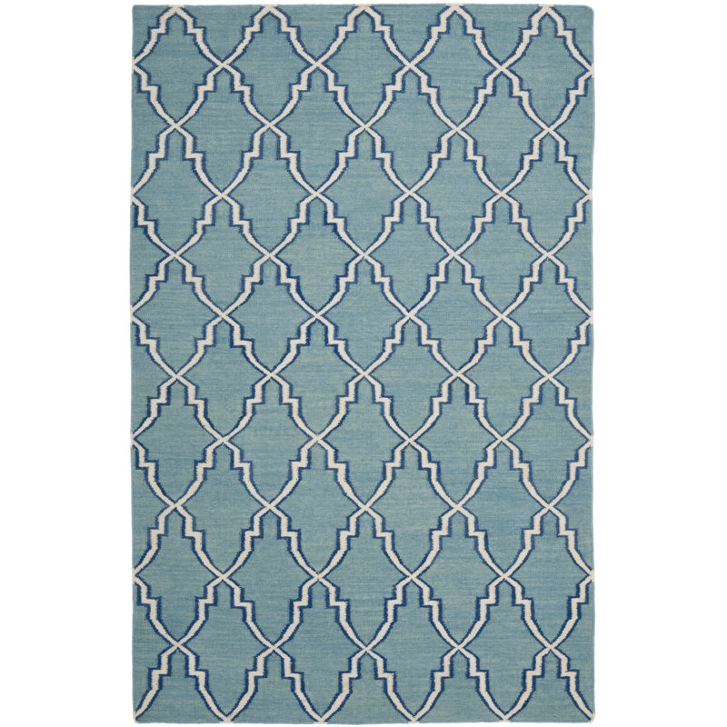 Feliciano Geometric Wool Hand Woven Area Rug, Rectangle 122 x 183 cm