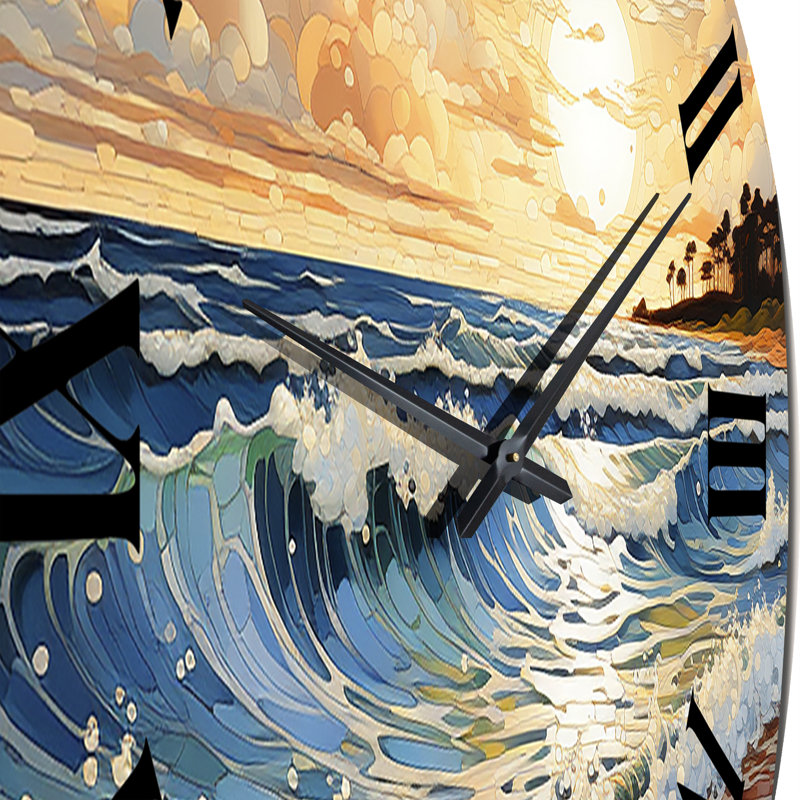 Photo de plage Sunkissed Sands III - Horloge murale nautique et plage, Petit