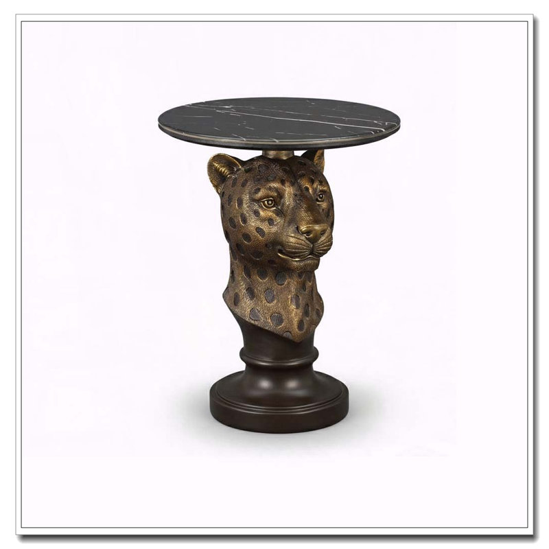 Tables d'appoint de table d'appoint, Brun antique-léopard