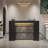 Modern Reception Desk with LED Lights 63 Inches Front Counter Table-696506441
