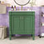 Meuble-lavabo de salle de bain avec lavabo en céramique, portes à fermeture douce et tablette réglable-648114931