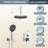 Shower Systems with 12"Rain Shower and High Pressure Handheld Spray, Celling Mount, Rough in-Valve-80550582