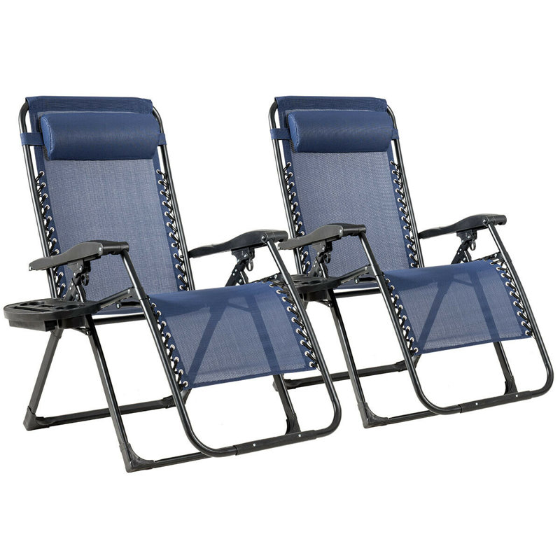 Roper Folding Zero Gravity Chair, Navy Blue
