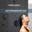 9-Spray Patterns With 1.8 Gpm 12 In. Wall Mount Shower System With Two Showerhead-120817915