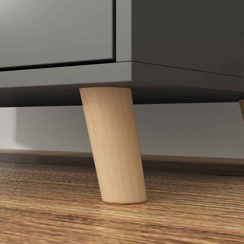 Elegant Storage Cabinet With Sturdy Legs, Gray