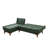 Stylish Corner Sofa-Bed, Green Linen Fabric, 88.6 x 33.9 x 33.5 inches | Beech Wood Frame & Legs, 28 DNS Foam Cushions for Comfort | Versatile Seating & Sleeping Solution for Modern Living Rooms-90667759
