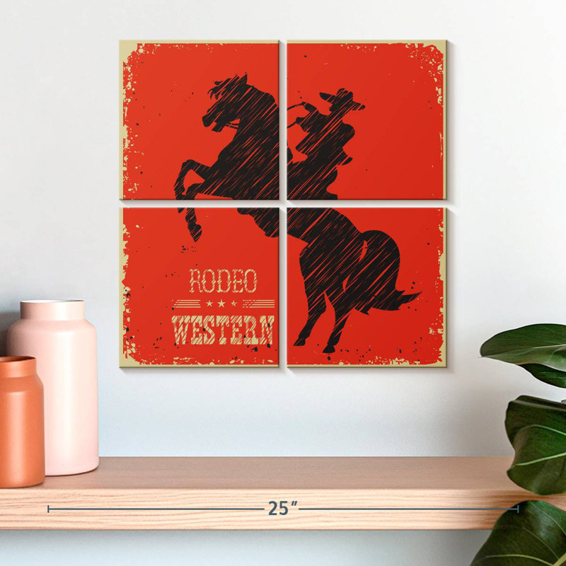 Lelar Western Rodeo, 18" H x 18" W
