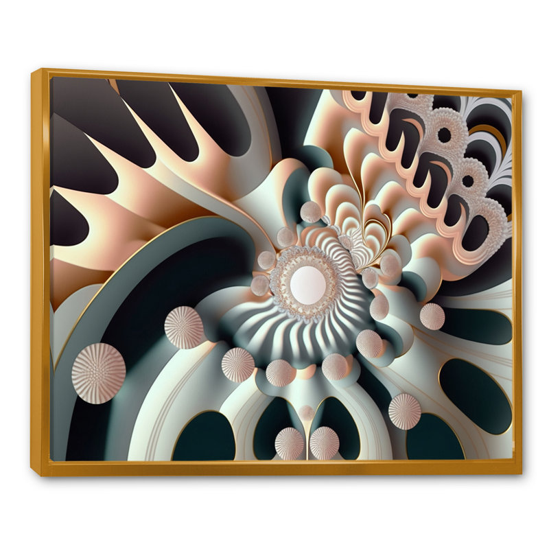 «Dezi Fractal Flower Universe II», reproduction sur toile, L 32 po x H 16 po, Cadre flottant doré