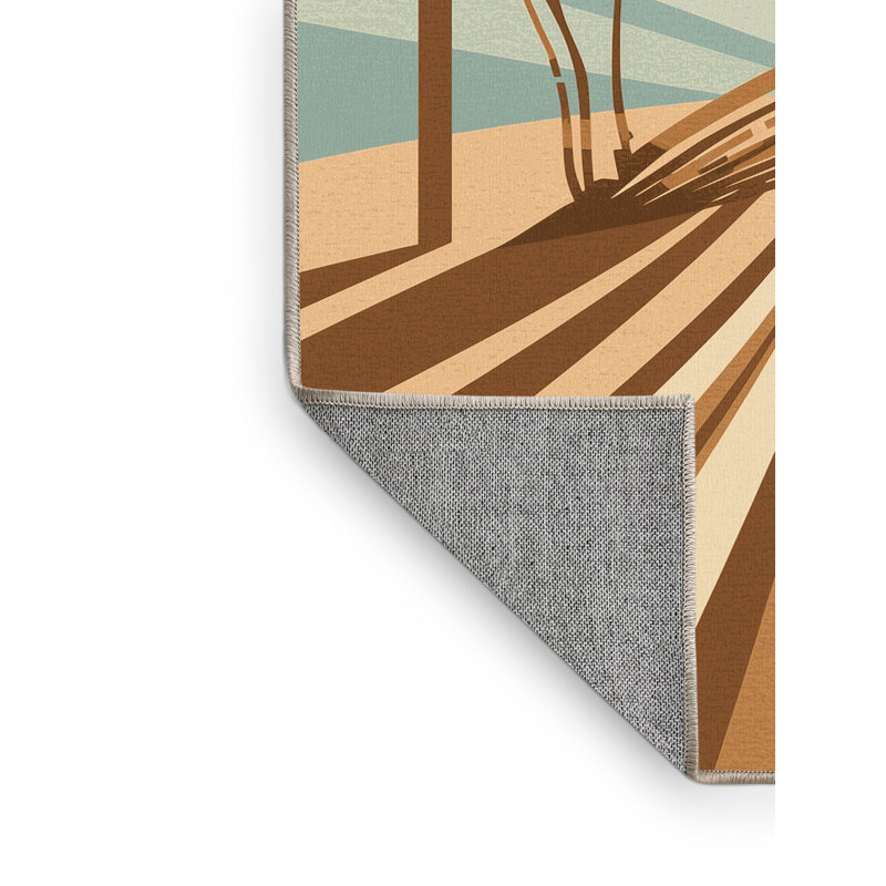 Tapis classique rayé beige Kon, 8 x 12