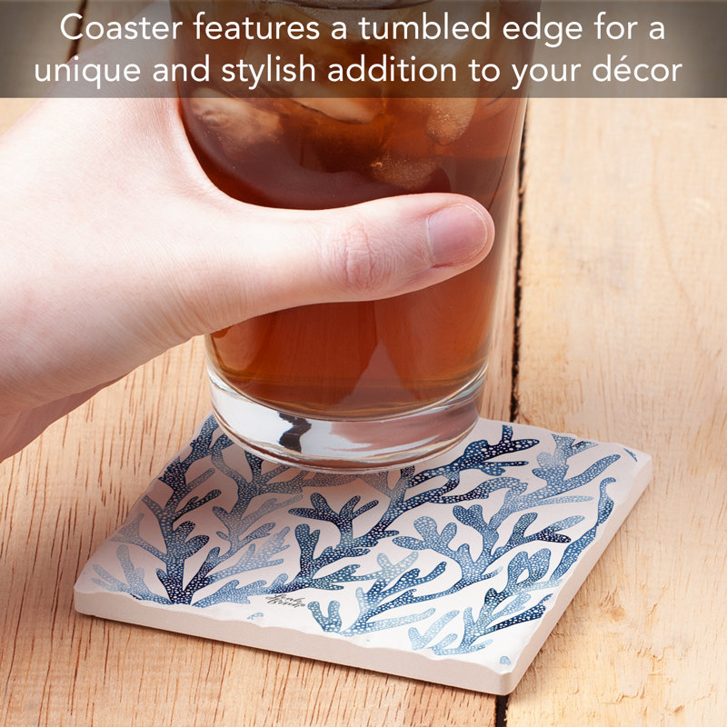Ocean Coral Single Tumbled Tile Coaster Create Your Own Collection